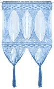 vidaXL Cortina em macramé 140x240 cm algodão azul