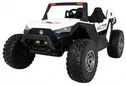 Buggy elétrico para Crianças 24V 4x4 2 Lugares Clash Rodas de EVA, Assento de couro Branco