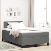 Cama Box Spring com Colchão Cinza 120x200 cm Tecido de Veludo Cotelê