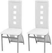 Cadeiras de jantar 2 pcs couro artificial branco