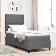 Cama Box Spring com Colchão Cinza Claro em Tecido de Corduroy para Sol