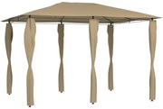 Gazebo 3x4x2,6m + capas para postes 160 g/m² cinza-acastanhado