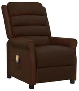 vidaXL Cadeira de massagens couro artificial castanho