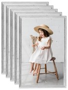 vidaXL Molduras para parede 5 pcs 70x90 cm MDF prateado