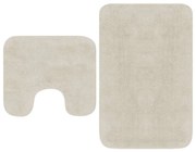 Conjunto tapetes de casa de banho 2 pcs tecido branco