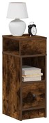 Mesas de cabeceira 2 pcs com gaveta 25x31x66 cm carvalho fumado