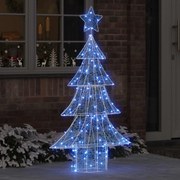 vidaXL Árvore de Natal com 160 LEDs Azul 150 cm Acrílo