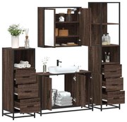 vidaXL 4 pcs conj. móveis WC derivados madeira cor carvalho castanho