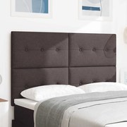 Cabeceira vidaXL Tufted com Botões Castanho Escuro 140 cm em Tecido