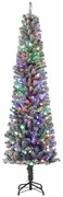 HOMCOM Árvore de Natal 225 cm Árvore de Natal Artificial com 220 Luzes LED de Duas Cores 519 Ramos e Suporte de Aço  Verde | Aosom Portugal