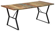 Mesa de jantar 180x90x76 cm madeira recuperada maciça