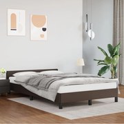 Estrutura cama c/ cabeceira 120x200cm couro artificial castanho