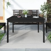 vidaXL Mesa de jardim 121x82,5x76 cm madeira de pinho maciça preto