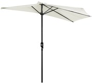 Outsunny Guarda-sol Jardim Manivela Formato Semicircular Varanda Proteção UV Resistente Intempéries 269x138x236 cm Creme | Aosom Portugal