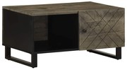 vidaXL Mesa de centro 80x50x40 cm madeira de mangueira maciça preto