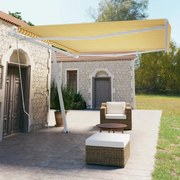 vidaXL Toldo retrátil manual independente 450x350 cm amarelo e branco