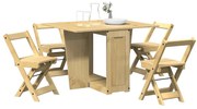 vidaXL 5 pcs conj. jantar dobrável Corona madeira pinho castanho-mel