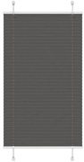 vidaXL Preto Plissada Cega 75x150 cm Largura Tecido 74,4 cm Poliéster