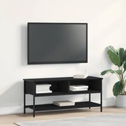 Cabide de TV vidaXL Preto Carvalho 100x35x45 cm Madeira de Engenharia e Aço