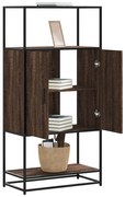 vidaXL Armário alto 68x35x139 cm madeira e metal carvalho castanho
