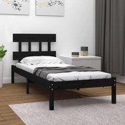 Estrutura cama de solteiro 90x190 cm madeira maciça preto