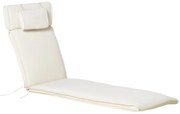 Outsunny Almofada para Espreguiçadeira 198x53x5cm Almofada Suave para Espreguiçadeira Dobrável Acolchoada para Exterior Jardim Pátio Creme