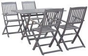 vidaXL 5 pcs conjunto de jantar jardim madeira acácia maciça cinzento