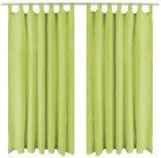 vidaXL Cortinas de cetim com presilhas 2 pcs 140x245 cm verde