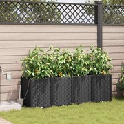 vidaXL Jardineiras de Jardim 1 pc Preto 160 x 40 x 52 cm Plástico