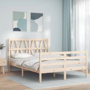 Estrutura de cama com cabeceira 120x200 cmmadeira maciça