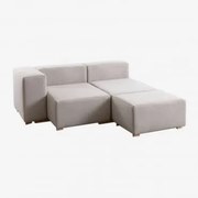 Sofá Modular Chaise Longue De 3 Peças Com 1 Apoia-braços Robert Creme Bege - Sklum