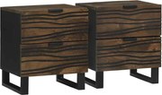 vidaXL Armário de Cabeceira com gaveta 2 pcs Nogueira 40 x 33 x 46 cm