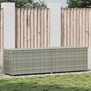 vidaXL Caixa de arrumação para jardim 200x50x60 cm vime PE cinzento