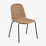 Cadeira De Jantar Empilhável Em Rattan Sintético Reiven Preto - Sklum