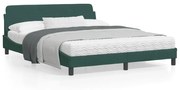 vidaXL Estrutura de cama sem colchão 160x200 cm veludo verde-escuro