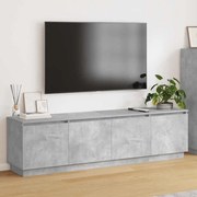 vidaXL Gabinete de TV com LED Cinza Concreto 180x38x49 cm Madeira de Engenharia