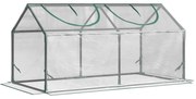 Outsunny Estufa 119x60x60cm Estufa de Jardim com 2 Janelas Enroláveis para Cultivo de Plantas Verduras Flores Transparente