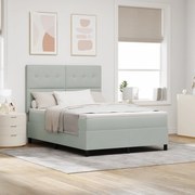Cama Box com Colchão vidaXL Cinza Claro 140x190 cm Veludo