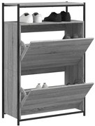 Sapateira 75x34x112 cm derivados de madeira cinzento sonoma