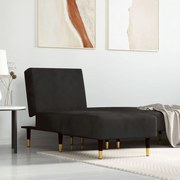 vidaXL Chaise longue veludo preto