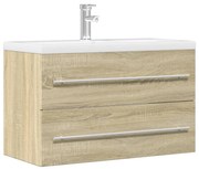 vidaXL Armário lavatório 80x38,5x48 cm derivados madeira madeira velha
