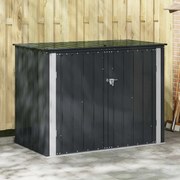 vidaXL Caixa de Armazenamento para Jardim Preto 151,5 x 82 x 110,5 cm