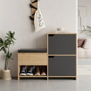 Sapateira Prag – Nogueira e Creme – 60x111x35 cm
