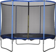 HOMCOM Trampolim com rede de proteção Trampolim de jardim para interior e exterior Trampolim fitness para jovens e adultos Aço Azul+Preto até 113,6 kg Ø305 x 248H cm | Aosom Portugal