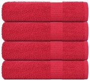 vidaXL Toalhas de banho FROGN 4 pcs 70x140 cm 360 g/m² vermelho