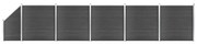 vidaXL Conjunto de painel de vedação WPC 965x(105-186) cm preto