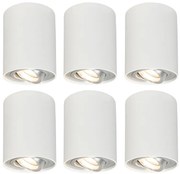 Conjunto de 6 focos brancos rotativos e inclináveis - Rondoo 1 Up