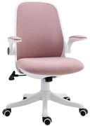 Vinsetto Cadeira de Escritório Giratória Função de Inclinação Altura Ajustável Ergonômica Carga 120 kg 62,5x60x94-104 cm Rosa | Aosom Portugal