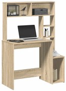 vidaXL Secretária c/ prateleiras derivados de madeira carvalho sonoma