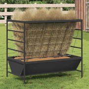 vidaXL Comedouro para Gado Preto 100 x 60 x 90 cm Aço Laminado a Frio